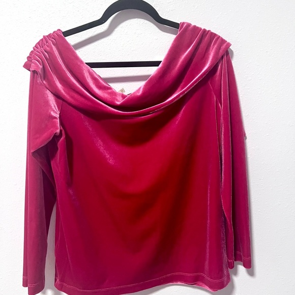 Soft Surroundings Pink Draped Blouse LARGE - Picture 7 of 7